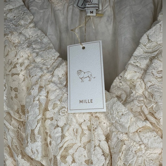 NEW Mille Isabella Cropped Ruffled Lace Top in Cream – Women’s Size M Easter - Picture 6 of 9